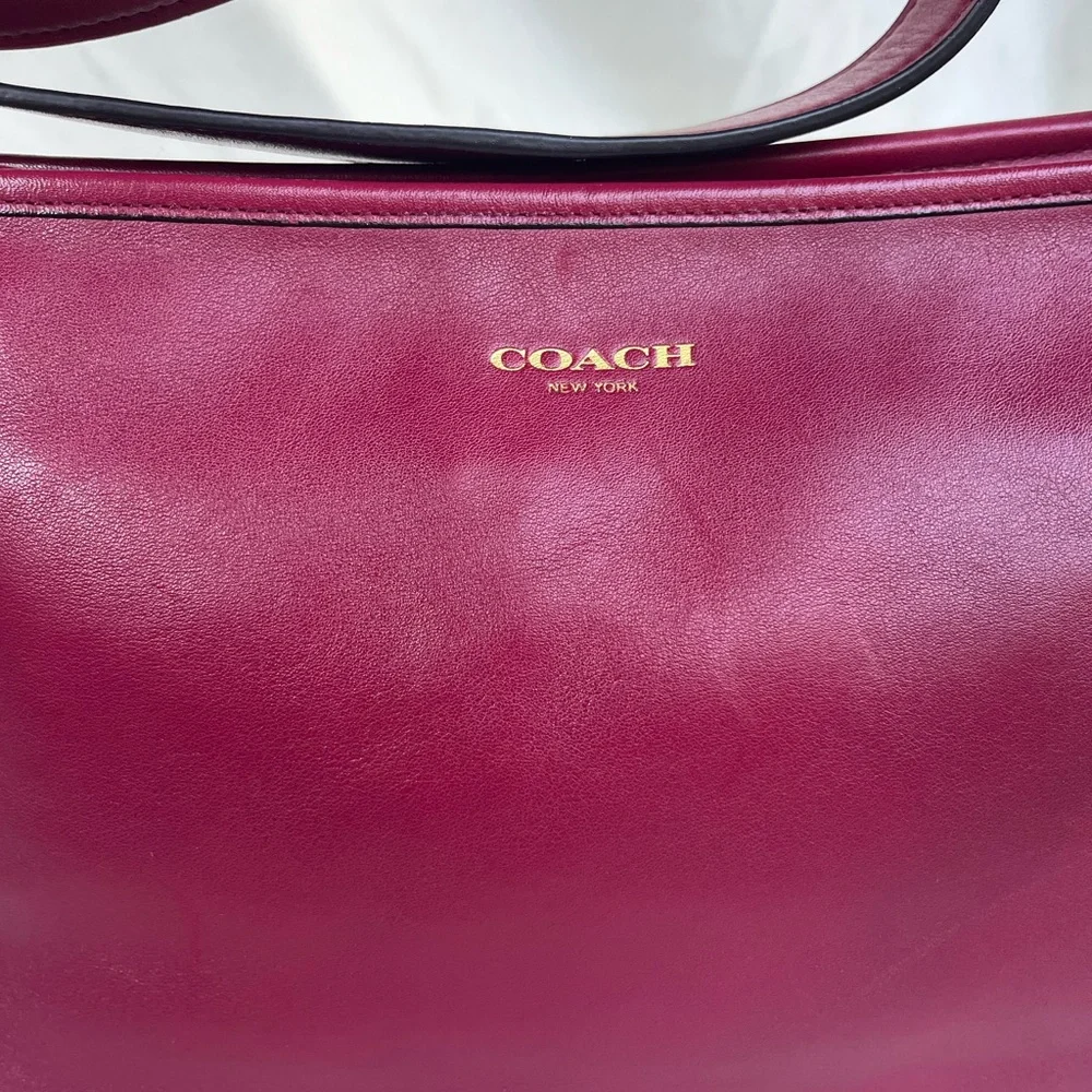 Coach Legacy East West Duffel 25355 Burgundy Leather Bag with Gold Hardware